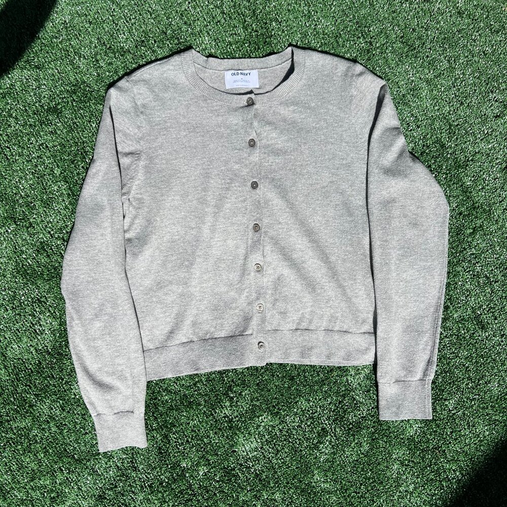 Old Navy - Gray Button Front Basic Cardigan Sweater Size Medium